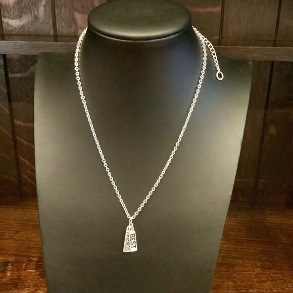 Best Friends Silver tone Necklace euc - Picture 2 of 4